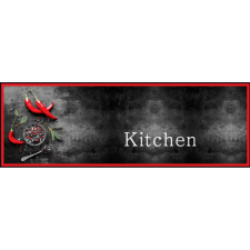  Cook&Wash Pepper konyhai szőnyeg fekete-piros 50 cm x 150 cm lakástextília