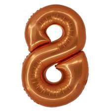  Copper, Réz 8-as szám fólia lufi 76 cm party kellék
