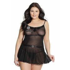  Coquette Plus Size - rendőrnő babydoll (fekete) babydoll