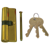 Corbin Cilinder zárbetét 40+40mm, bronz rugók,    DIN szabv., 5 csapos kulcs, fényes sárgaréz szín