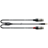Cordial CFY 1.8 WFF Y-Adapter 1,8m fekete 3,5mm Jack apa - 2x XLR anya kábel (CFY1,8WFF)