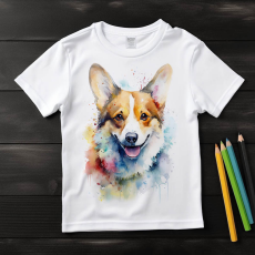  Corgi póló (Gyerek)(Színes)