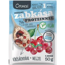 Cornexi vörösáfonyás-meggyes protein zabkása édesítőszerrel, vegán 50g reform élelmiszer