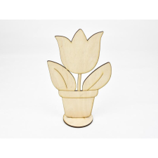 Corolla Exp-Imp. Kft Natúr fa - Talpas cserepes tulipán 19cm dekorációs kellék