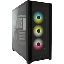 Corsair iCUE 5000X RGB Tempered Glass Black számítógép ház
