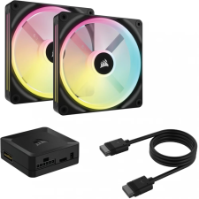 Corsair iCUE LINK QX140 RGB 2 darabos szett vezérlővel fekete hűtés
