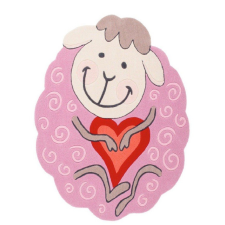 CORTINATEX Magic Kids 307 Pink - Bárányos gyerekszőnyeg Rózsaszín 105x135 lakástextília