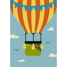 CORTINATEX Superkids H691A Hőlégballon mintás gyerekszőnyeg 80x150 cm lakástextília