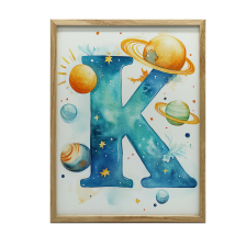 COSMIC K FALI PLAKÁT ARANY ALUMÍNIUM KERETTEL 30x40 CM grafika, keretezett kép