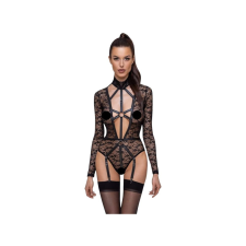 Cottelli - áttetsző, dekoltált pántos body (fekete) body
