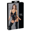 Cottelli Bondage - fényes body kézrögzítővel (fekete)