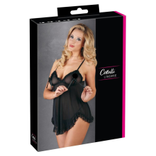 Cottelli - Lenge, fodros babydoll (fekete) babydoll