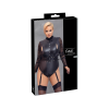 Cottelli Plus Size Cottelli Bondage Plus Size - csipkésujjú body (fekete)