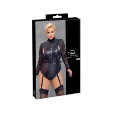 Cottelli Plus Size Cottelli Bondage Plus Size - csipkésujjú body (fekete) body