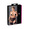 Cottelli Plus Size - csipke harisnyatartós alsó (fekete)