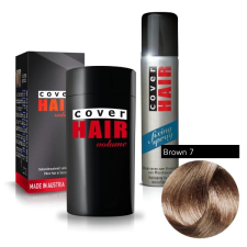 Cover Hair Volume hajdúsító, 30 g, barna + kötést erősítő spray hajformázó