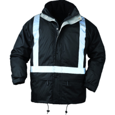 Coverguard BODYGUARD FEKETE 4/1 TÉLIKABÁT, FÉNYVISSZAVERŐ CSÍKKAL_S munkaruha