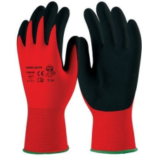 Coverguard GAN1LACI MÁRTOTT FEKETE LATEX munkavédelmi kesztyű, PIROS TEXTIL KÉZHÁTTAL védőkesztyű