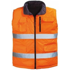 Coverguard Mellény Hi-Viz Fluo bélelt kifordítható Oxford külsõ szürke/narancs L