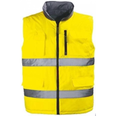 Coverguard Mellény Hi-Viz Fluo bélelt kifordítható Oxford külső szürke/sárga L