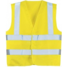 Coverguard Mellény Yard Fluo jól láthatósági 2 vízszintes 1 függőleges csíkkal sárga 2XL