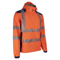 Coverguard NEBULO FLUO NARANCS/SÖTÉTKÉK SOFTSHELL KABÁT_3XL