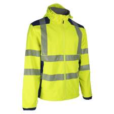Coverguard NEBULO FLUO SÁRGA/SÖTÉTKÉK SOFTSHELL KABÁT_L munkaruha