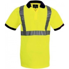 Coverguard Póló Yard fényvisszaverő szellőző poliészter galléros (140g/m2) sárga 2XL láthatósági ruházat