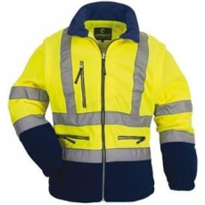 Coverguard Pulóver Station Fluo polár lecipzározható ujjakkal sárga/sötétkék XL