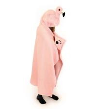 Cozy noxxiez plüss flamingó kapucnis takaró mancsmintás zsebekkel plüssfigura
