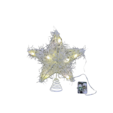 CQ-73 10 LEDes világító csillag fehér 22cm karácsonyfa izzósor
