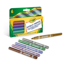Crayola : metálfényű filctoll készlet - 6 db-os filctoll, marker