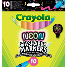 Crayola Washable Markers: Lemosható, neon színű filctollkészlet - 10 db-os filctoll, marker