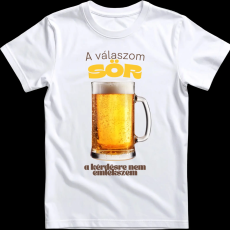 Createyou A válaszom sör.... - Férfi - Fehér - XL