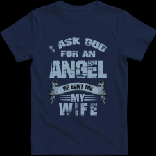 Createyou Angyalt kértem a feleségem küldte - Férfi - Sötétkék - S férfi póló
