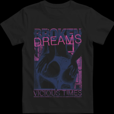 Createyou Broken Dreams - Férfi - Fekete - XL férfi póló