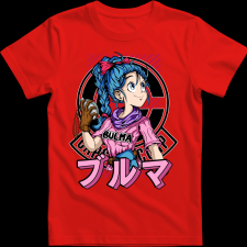 Createyou Dragon Ball Bulma 2 - Férfi - Piros - 2XL férfi póló