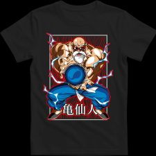 Createyou Dragon Ball Zseniális Teknős - Gyermek - Fekete - XL gyerek póló