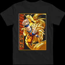 Createyou DragonBall SSJ3 Goku - Férfi - Fekete - 3XL férfi póló