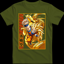 Createyou DragonBall SSJ3 Goku - Férfi - Sötétzöld - XL férfi póló
