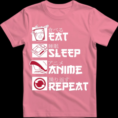 Createyou Eat, Sleep, Anime, Repeat - Férfi - Pink - L