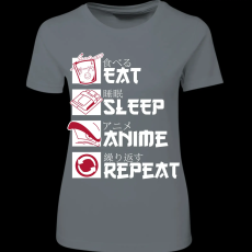 Createyou Eat, Sleep, Anime, Repeat - Női - Szürke - M