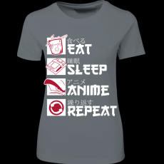 Createyou Eat, Sleep, Anime, Repeat - Női - Szürke - S