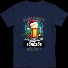 Createyou Ez a karácsonyi sörözős pólóm! - Férfi - Sötétkék - M férfi póló