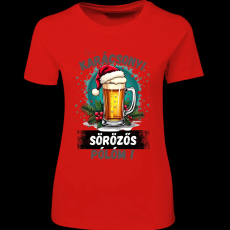 Createyou Ez a karácsonyi sörözős pólóm! - Női - Piros - XL
