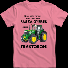 Createyou Fasza gyerek traktoron - Férfi - Pink - 2XL férfi póló