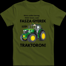 Createyou Fasza gyerek traktoron - Férfi - Sötétzöld - 2XL