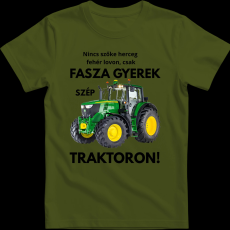Createyou Fasza gyerek traktoron - Férfi - Sötétzöld - XL