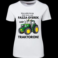 Createyou Fasza gyerek traktoron - Női - Fehér - L