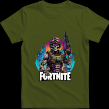 Createyou Fortnite egyedi póló 2 - Férfi - Sötétzöld - 2XL férfi póló